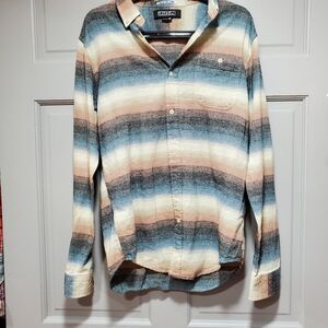 Ezekiel men shirt size medium Plaid long sleeve pocket front Cotton Button Down